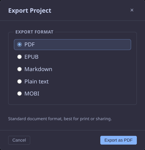 Storyworks Workspace export and sharing options